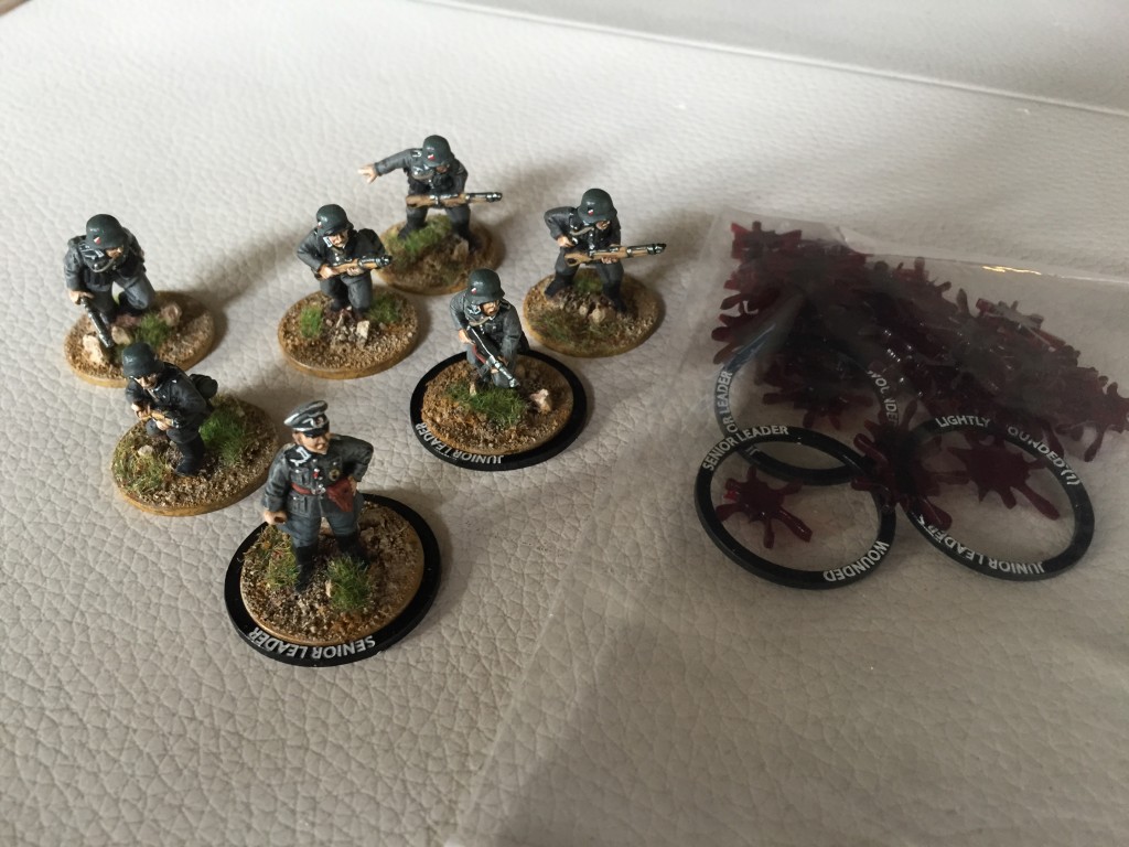 Geramn leader rings and some casualty tokens.